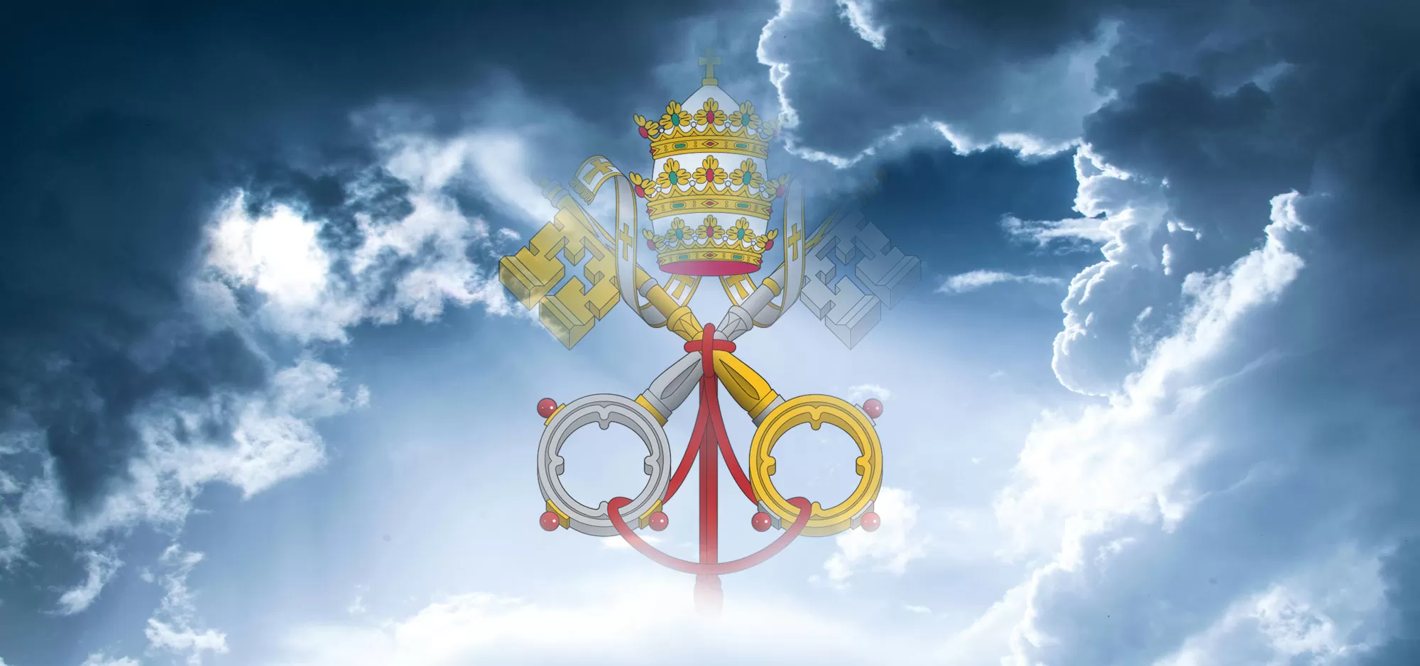 Papal Emblem against clouds